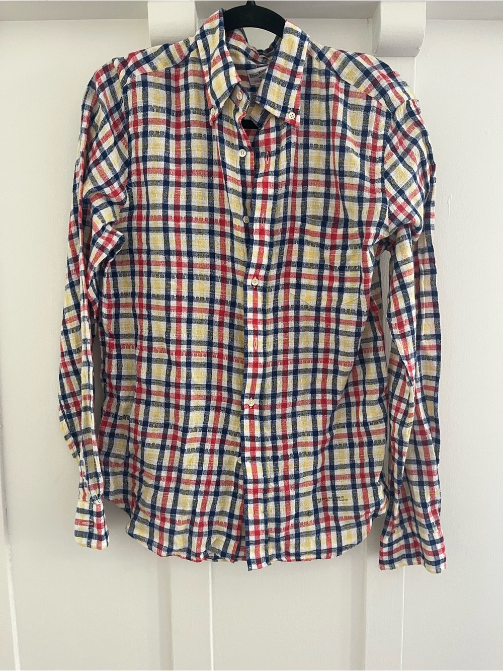 Gant Men's Multicolor Plaid Button-Down Shirt (Red, Blue, Yellow)